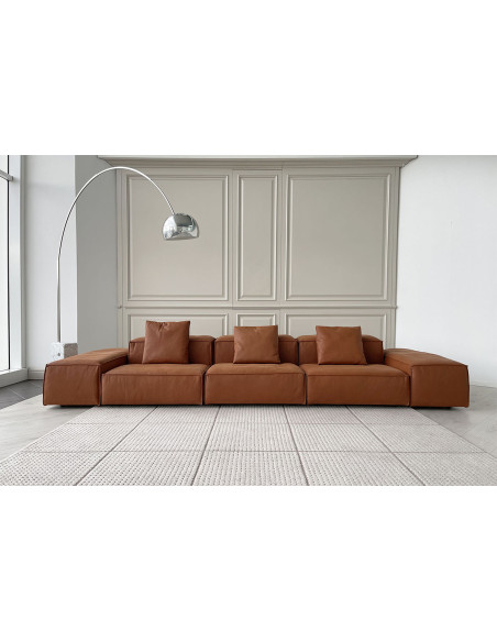 Canapé Extrasoft en cuir marron (Offre Expo) Living Divani - 1