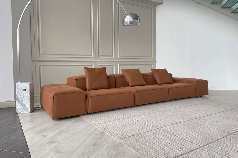 Extrasoft Brown Leather Sofa (Expo Offer) Living Divani - 2
