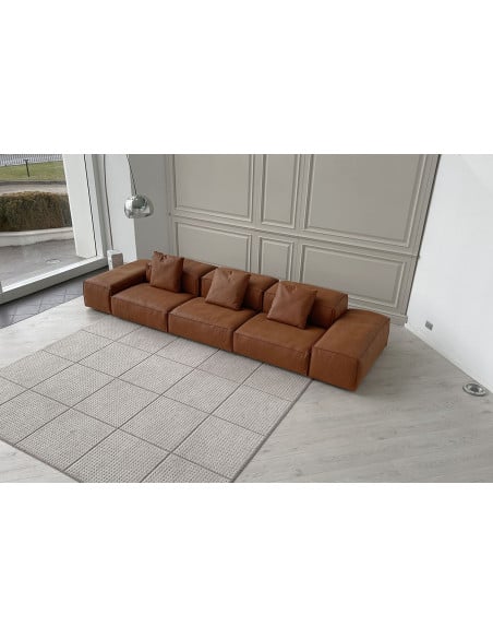 Extrasoft Brown Leather Sofa (Expo Offer) Living Divani - 4
