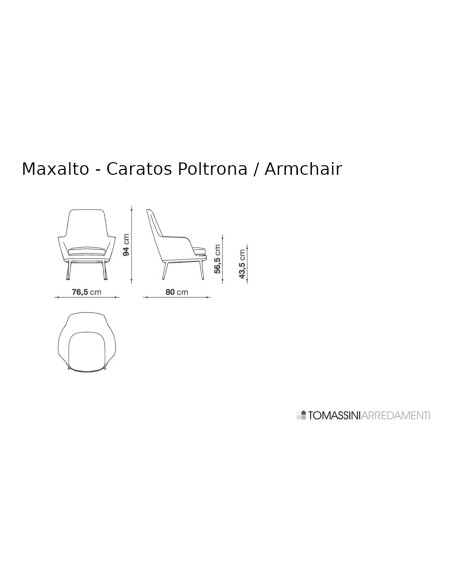 Poltrona Caratos in tessuto grigio melange  - 7