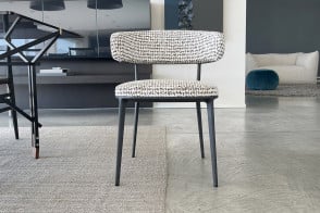 Caratos White/Hazelnut Fabric Chair (Expo Offer) Maxalto - 6 2
