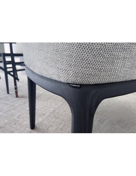 Chaise Grace en tissu taupe - 5