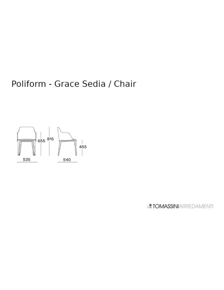 Sedia Grace in tessuto tortora  - 8