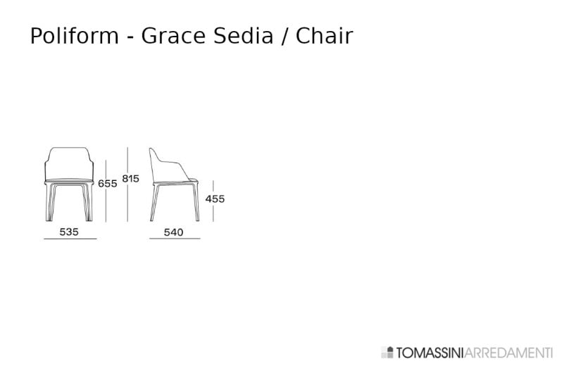 Chaise Grace en tissu taupe - 8