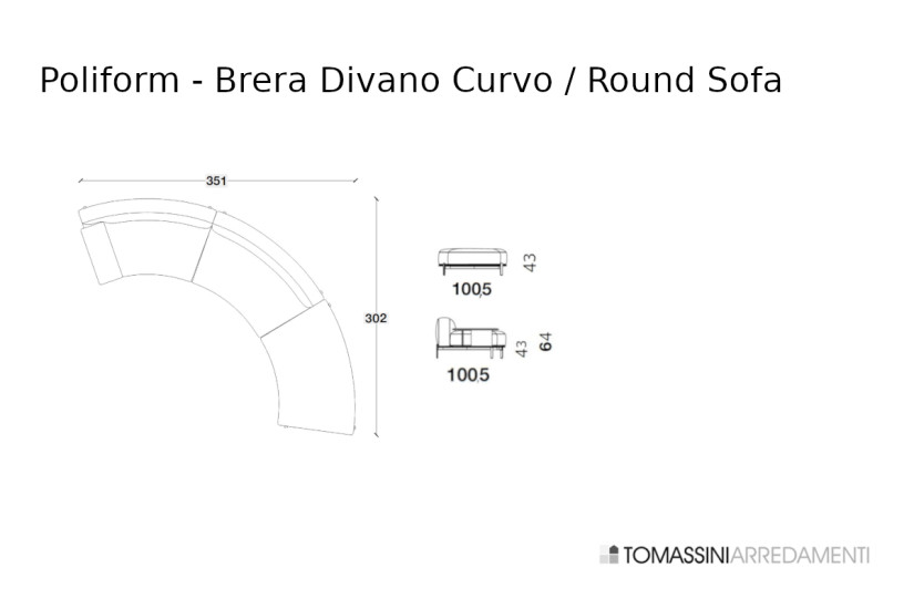 Divano Brera curvo (Offerta Expo) Poliform - 8