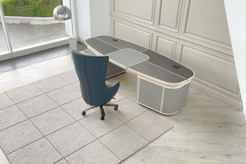 Fauteuil de direction Genius en cuir bleu (Offre Expo) Giorgetti - 2