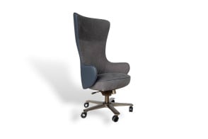Fauteuil de direction Genius en cuir bleu (Offre Expo) Giorgetti - 8