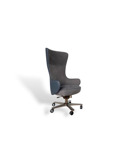 Fauteuil de direction Genius en cuir bleu (Offre Expo) Giorgetti - 8