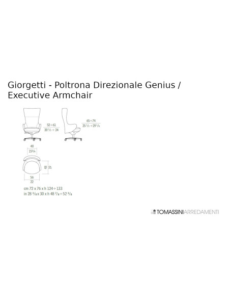 Poltrona Direzionale Genius in pelle blu (Offerta Expo) Giorgetti - 9