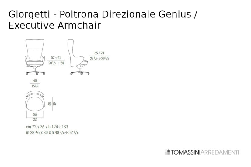 Poltrona Direzionale Genius in pelle blu (Offerta Expo) Giorgetti - 9