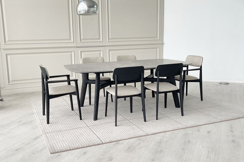 Tavolo Curve in marmo grigio (Offerta Expo) Poliform - 2