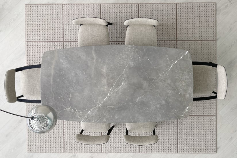 Curve Grey Marble Table (Expo Offer) Poliform - 6