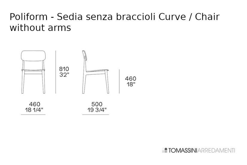 Chaise Curve sans accoudoirs (Offre Expo) Poliform - 8