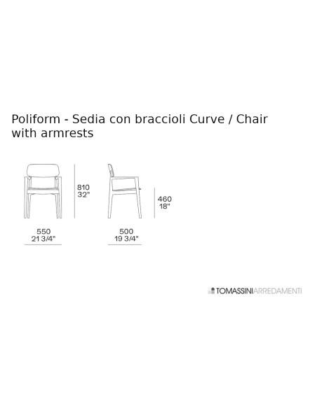 Chaise Curve avec accoudoirs (Offre Expo) Poliform - 8