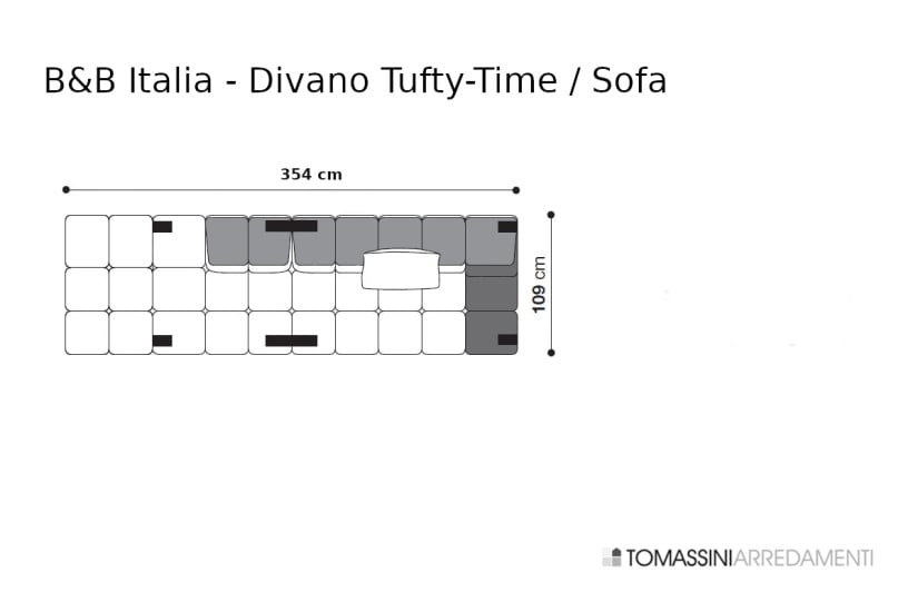Divano Tufty-Time in tessuto ecrù e marrone (Offerta Expo) B&B Italia - 4