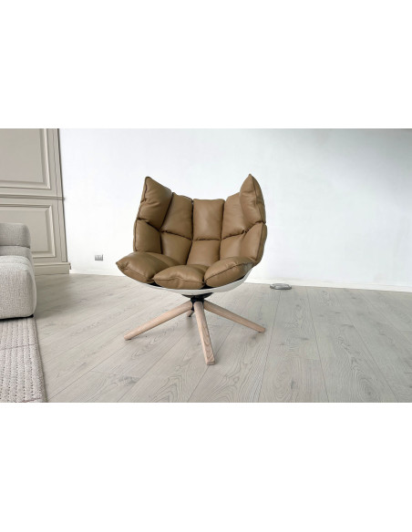 Poltrona Husk in pelle marrone (Offerta Expo) B&B Italia - 5