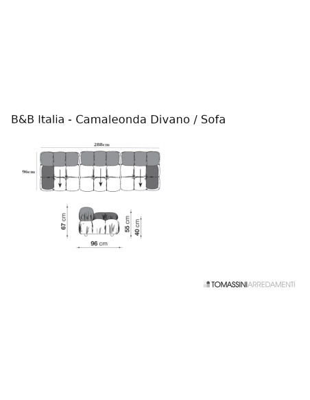 Divano Camaleonda in tessuto bianco (Offerta Expo) B&B Italia - 7
