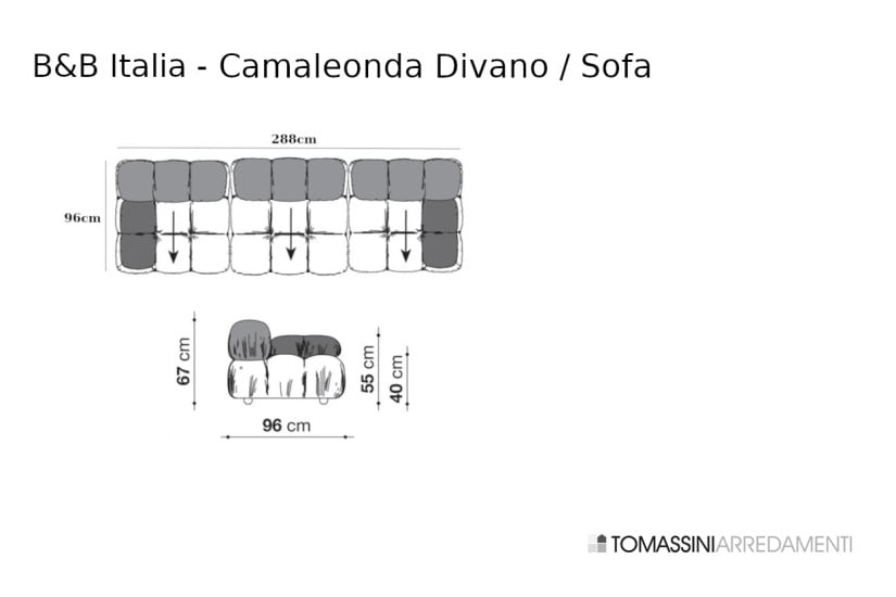 Divano Camaleonda in tessuto bianco (Offerta Expo) B&B Italia - 7