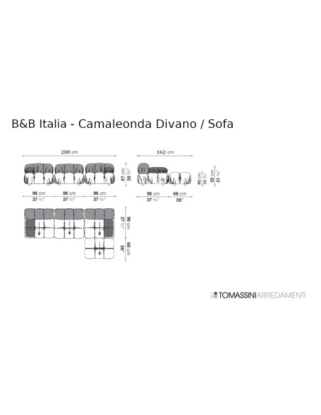 Divano Camaleonda in tessuto blu (Offerta Expo) B&B Italia - 6