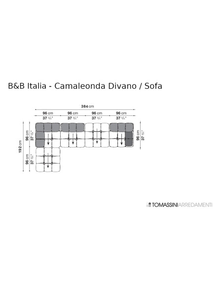 Divano Camaleonda in tessuto verde (Offerta Expo) B&B Italia - 8