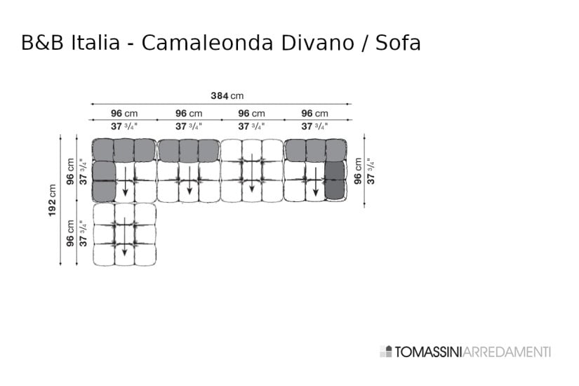 Camaleonda Green Fabric Sofa (Expo Offer) B&B Italia - 8