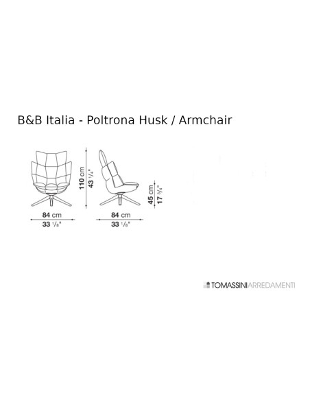 Fauteuil Husk en tissu gris (Offre Expo) B&B Italia - 6