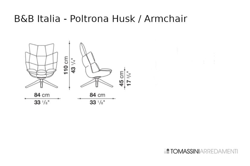 Fauteuil Husk en tissu gris (Offre Expo) B&B Italia - 6