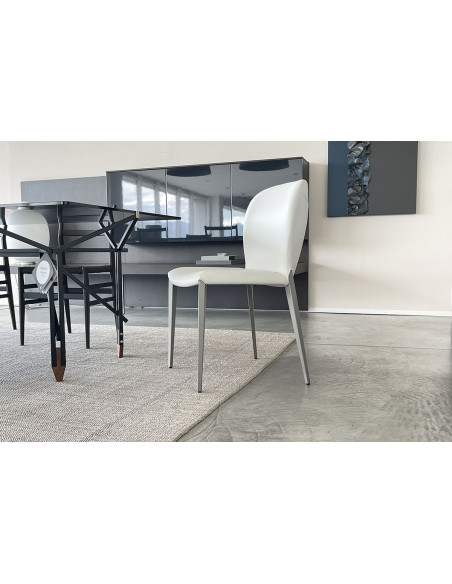 Nancy Grey Leather Chair Cattelan Italia - 3