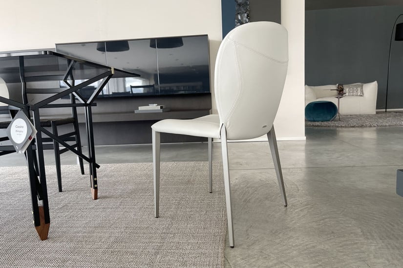 Chaise Nancy en cuir gris Cattelan Italia - 5