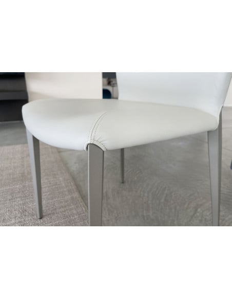 Chaise Nancy en cuir gris Cattelan Italia - 7