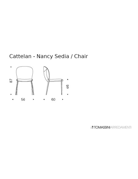 Sedia Nancy in pelle grigia Cattelan Italia - 10