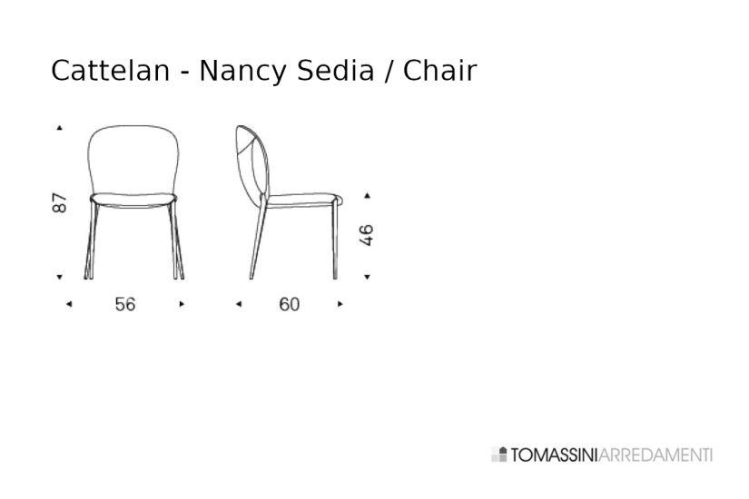 Sedia Nancy in pelle grigia Cattelan Italia - 10