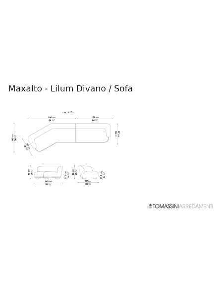 Divano Lilum in tessuto marrone (Offerta Expo) Maxalto - 9