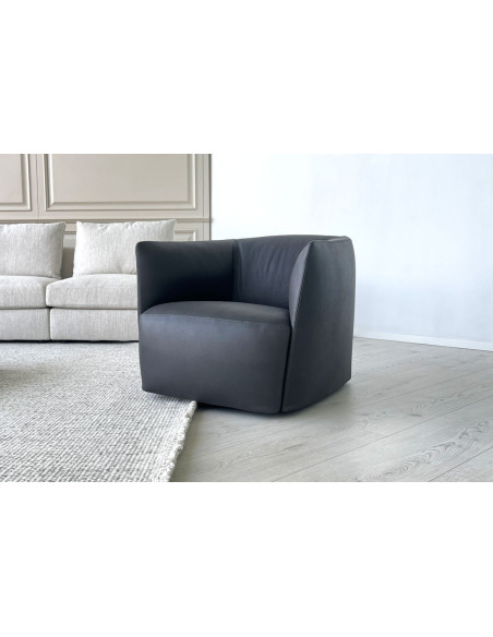 Fauteuil Santa Monica en cuir anthracite (Offre Expo) Poliform - 2