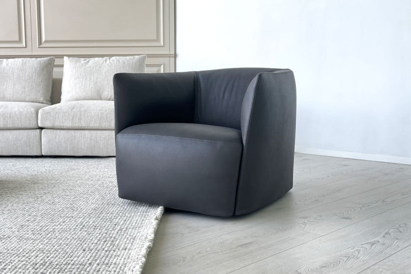 Poltrona Santa Monica in pelle antracite (Offerta Expo) Poliform - 2