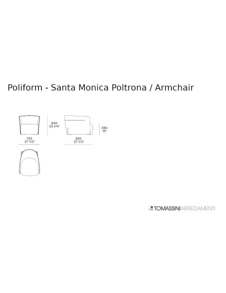 Santa Monica Anthracite Leather Armchair (Expo Offer) Poliform - 8