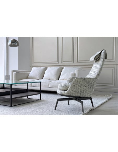 Fauteuil Caratos en tissu noir et blanc (Offre Expo) - 5