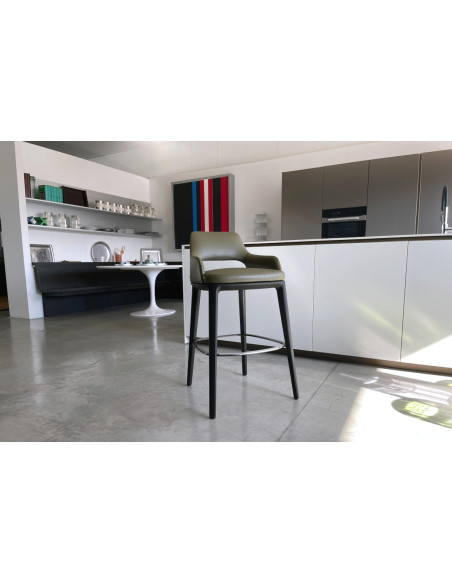 Sophie Light Green Leather Stool (Expo Offer) Poliform - 1