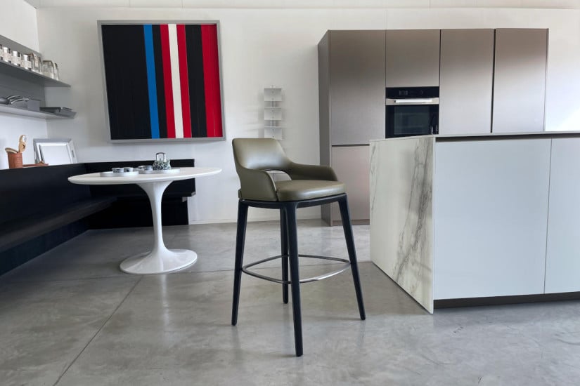 Sgabello Sophie Light in pelle verde (Offerta Expo) Poliform - 4