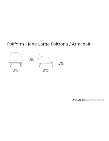 Poltrona Jane Large in tessuto tortora (Offerta Expo)  - 9