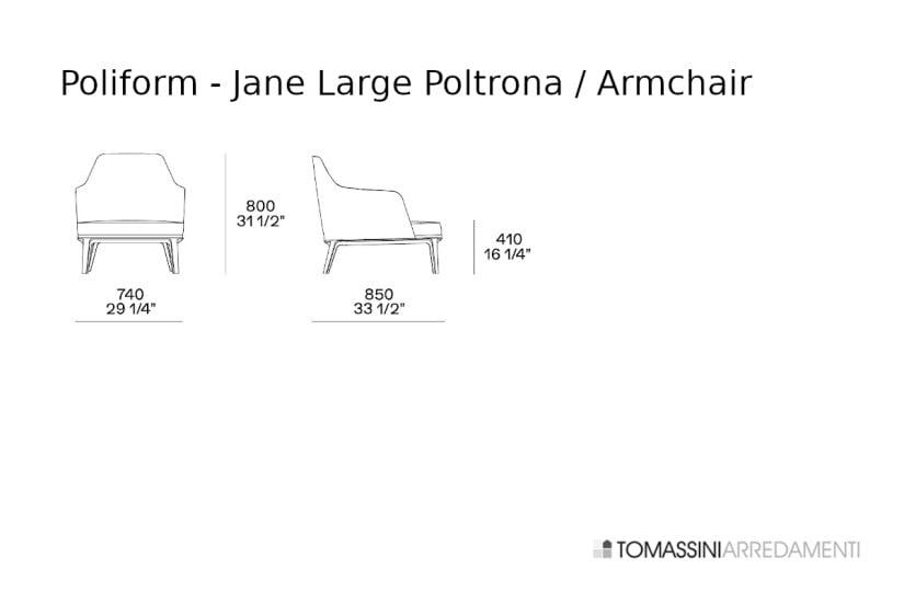 Poltrona Jane Large in tessuto tortora (Offerta Expo)  - 9