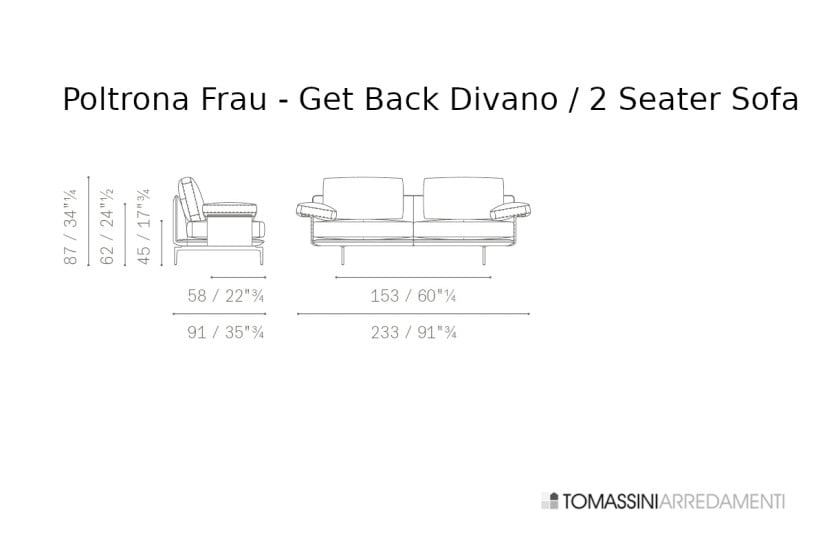 Canapé Get Back en cuir marron et gris Poltrona Frau - 9