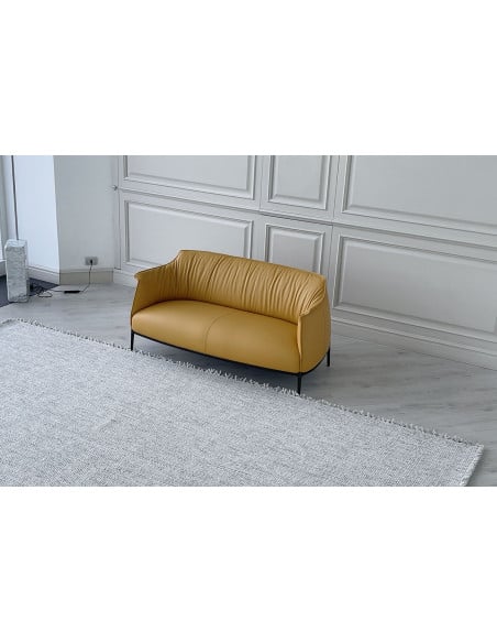 Divano Archibald in pelle gialla  - 5