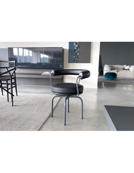 Chaise LC7 en cuir anthracite (Offre Expo) - 2