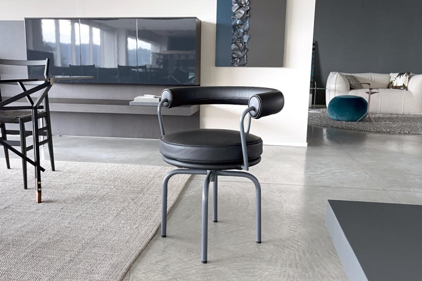 Sedia LC7 in pelle antracite (Offerta Expo)  - 2