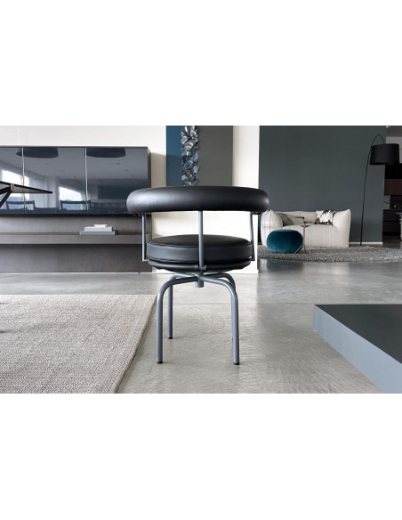 Sedia LC7 in pelle antracite (Offerta Expo)  - 4