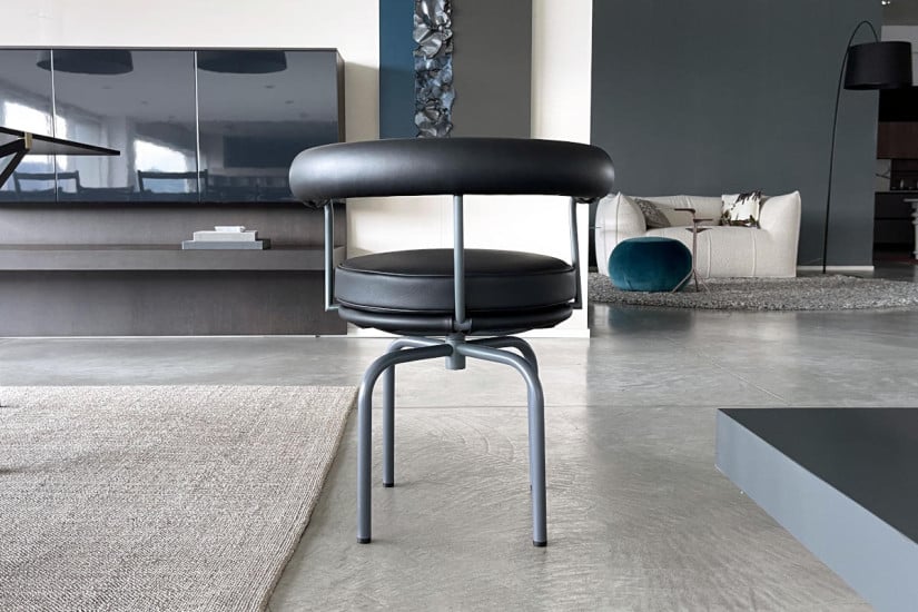 Sedia LC7 in pelle antracite (Offerta Expo)  - 4