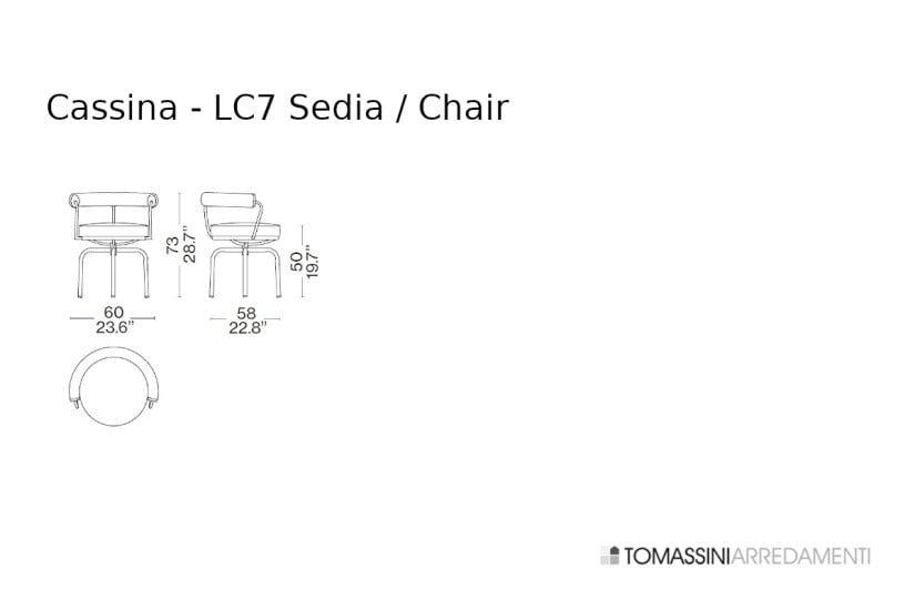 Sedia LC7 in pelle antracite (Offerta Expo)  - 8