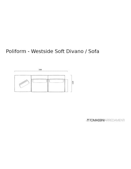 Canapé Westside Soft en tissu ivoire (Offre Expo) Poliform - 9