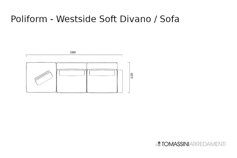 Canapé Westside Soft en tissu ivoire (Offre Expo) Poliform - 9